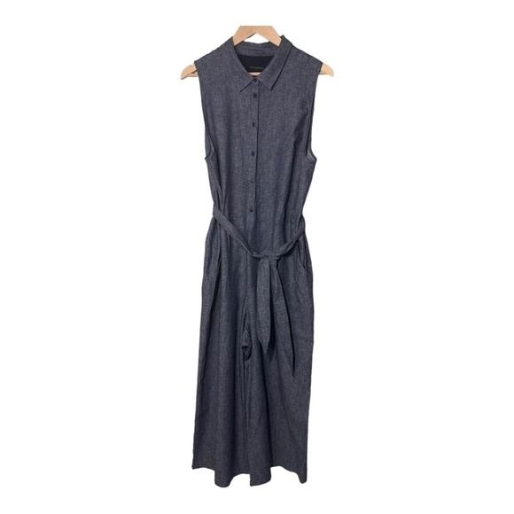 Banana Republic Factory Pants - Banana Republic Factory Linen blend Sleeveless Button-Front Wide Leg Jumpsuit